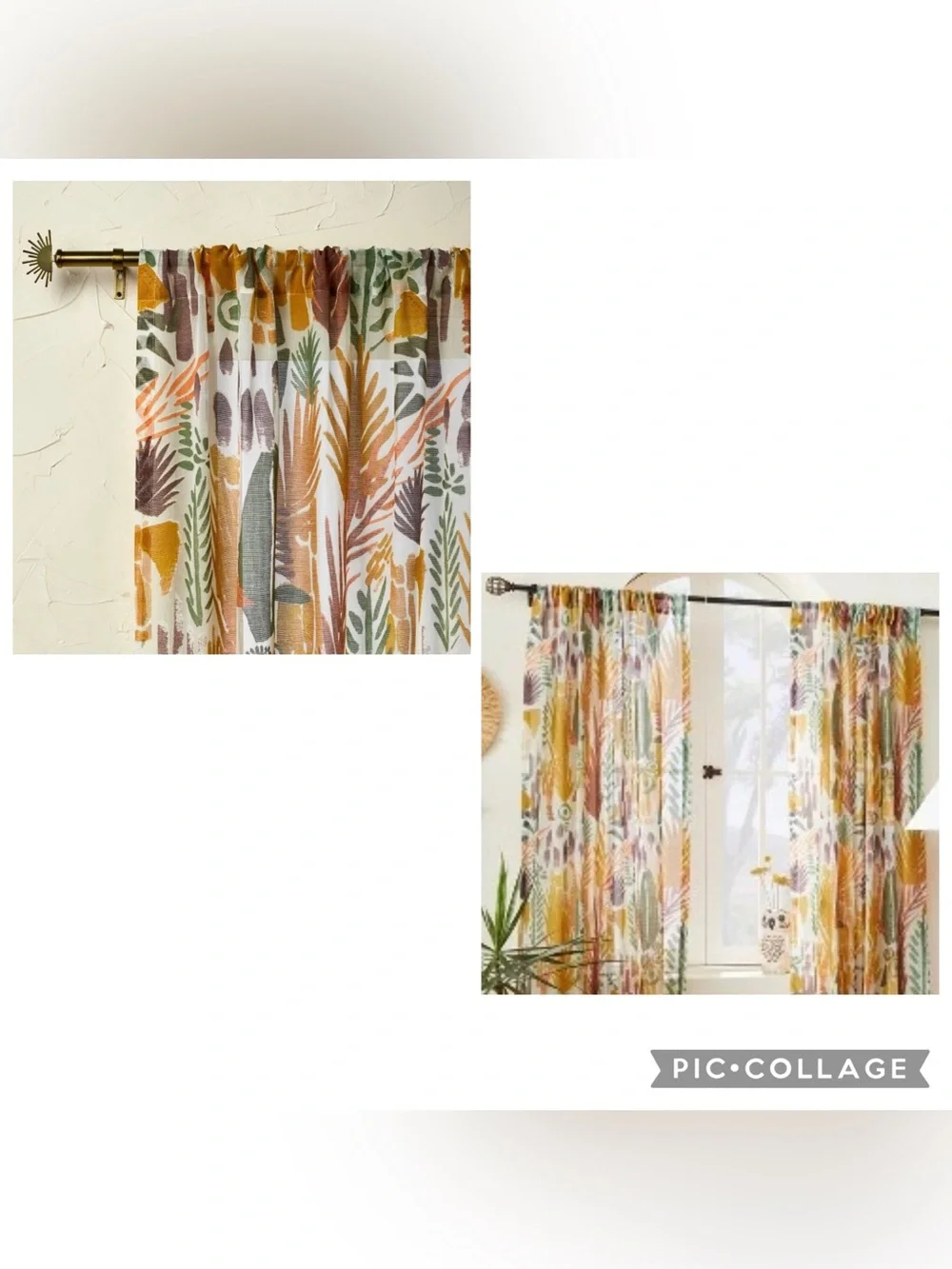 OPALHOUSE JUNGALOW Set Of 2 Gold Multicolor OPHELIA Curtain Panels 54” X 63”